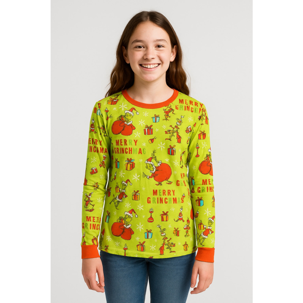 The Grinch Merry Grinchmas PJ Top Dr. Seuss Kids L (12–14)